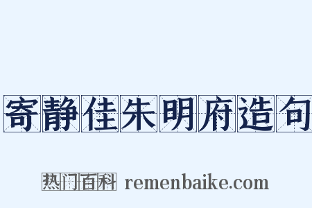 寄静佳朱明府造句是什么意思的图片